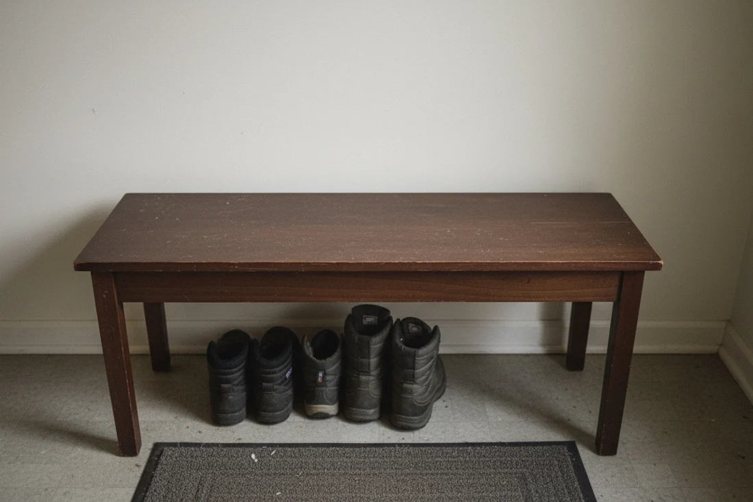 Empty bench without any cushion