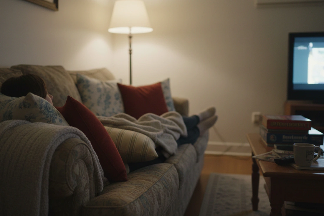 Lived-in room showing comfortable furniture with quality cushions