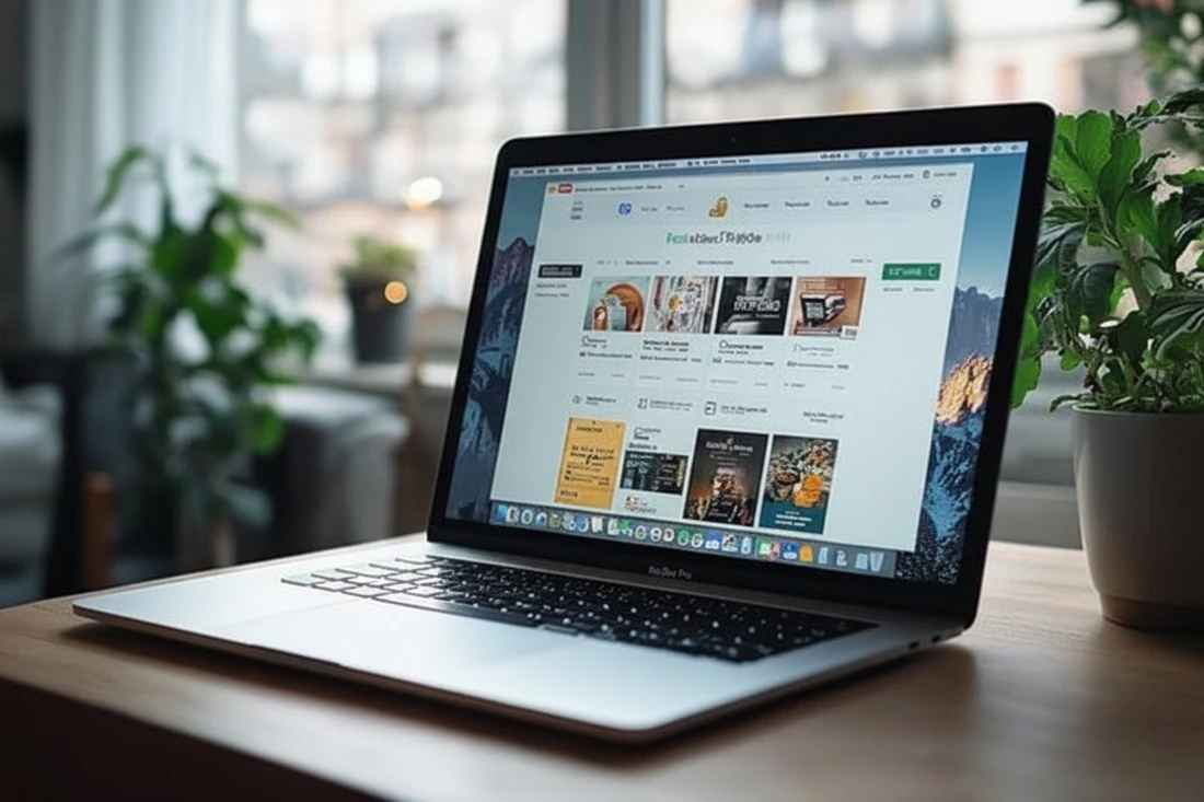 Laptop with shopping notes and measurements written on paper